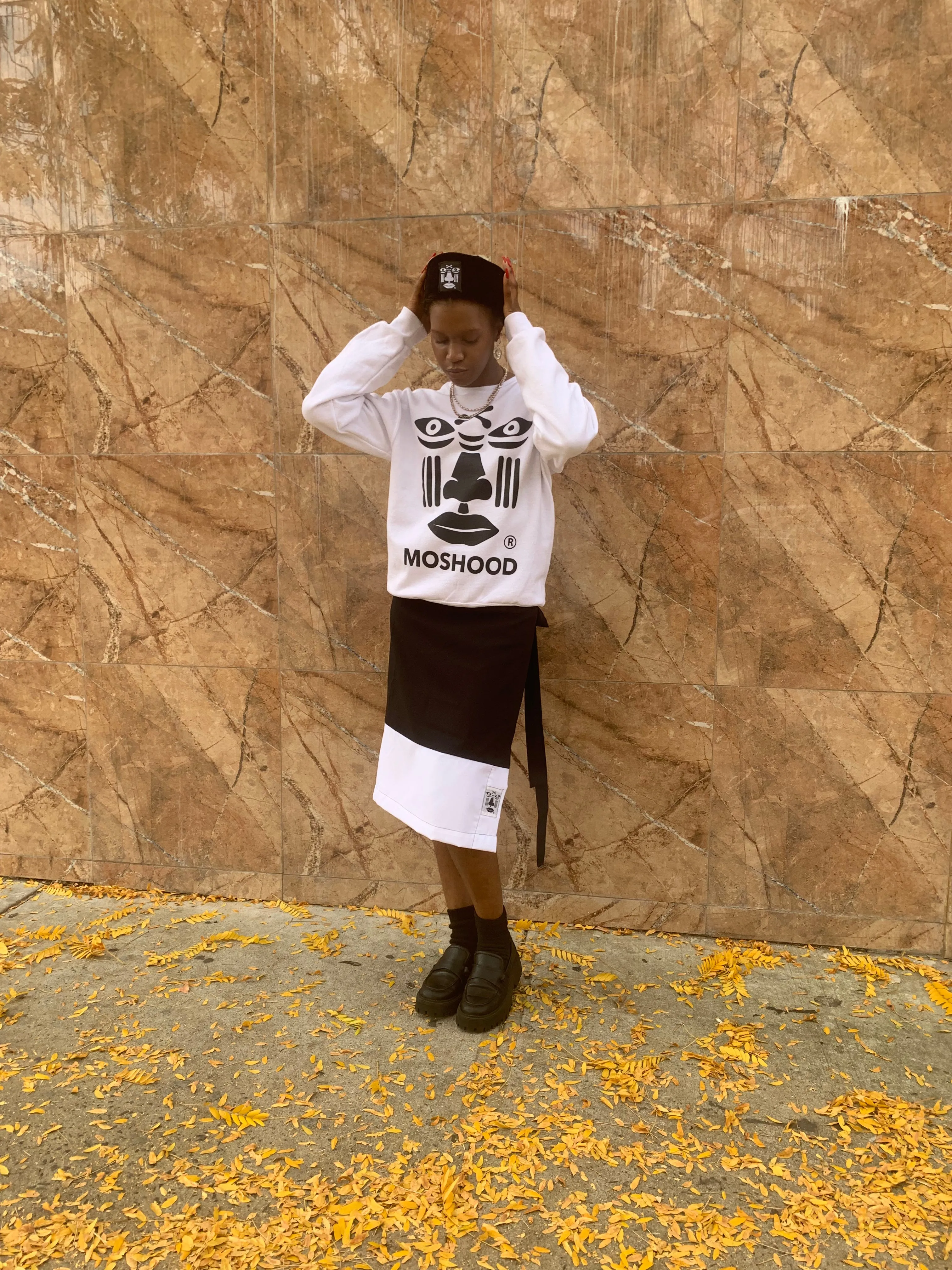 MOSHOOD Two tone wrap skirt