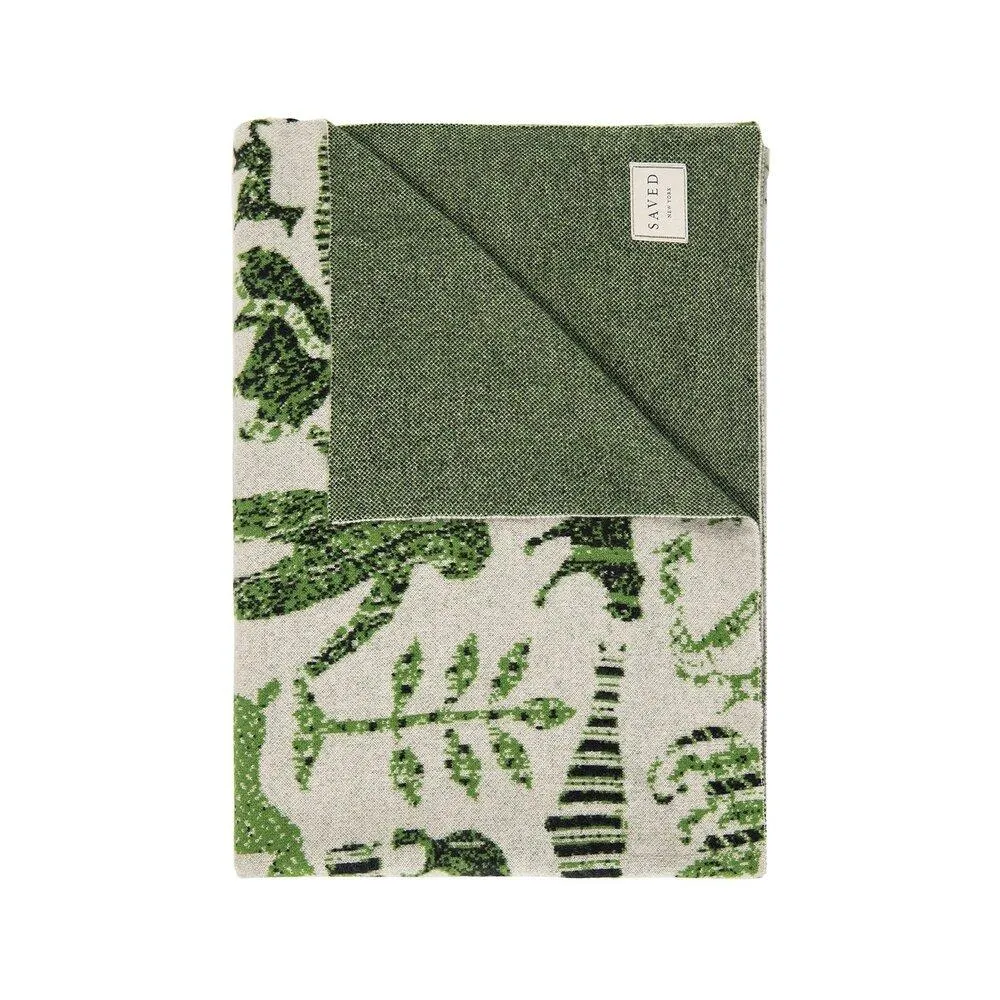 Moss Applique Cashmere Blankets by Saved NY