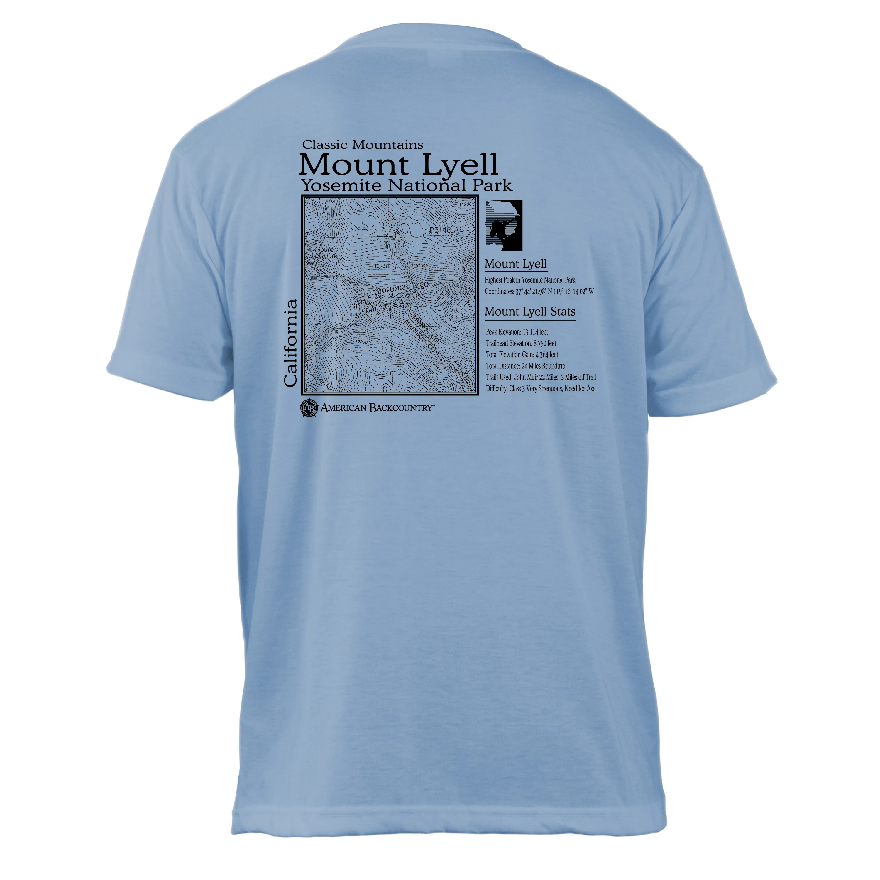 Mount Lyell Classic Mountain Basic Crew T-Shirt
