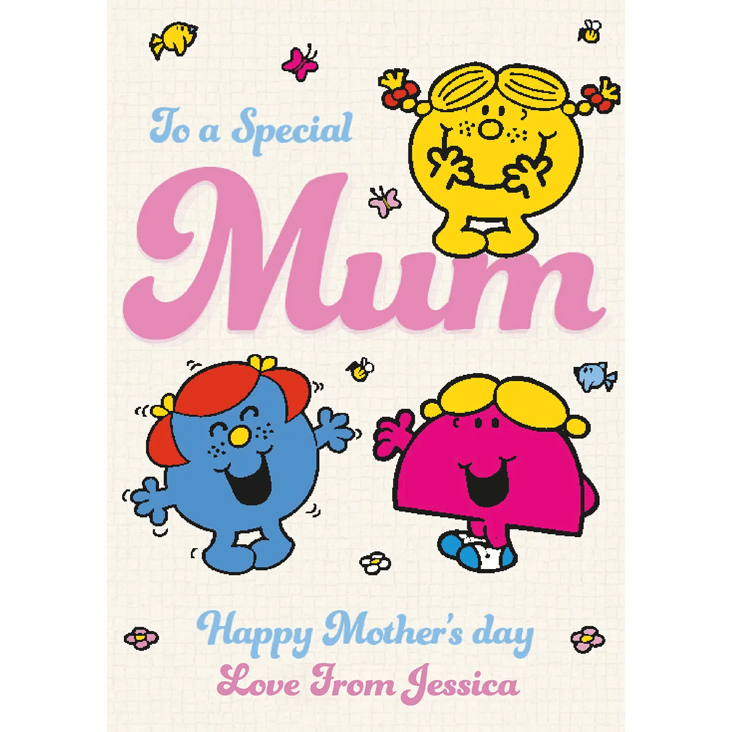 Mr Men & Little Miss Personalised 'Special Mum' Mother's Day Card