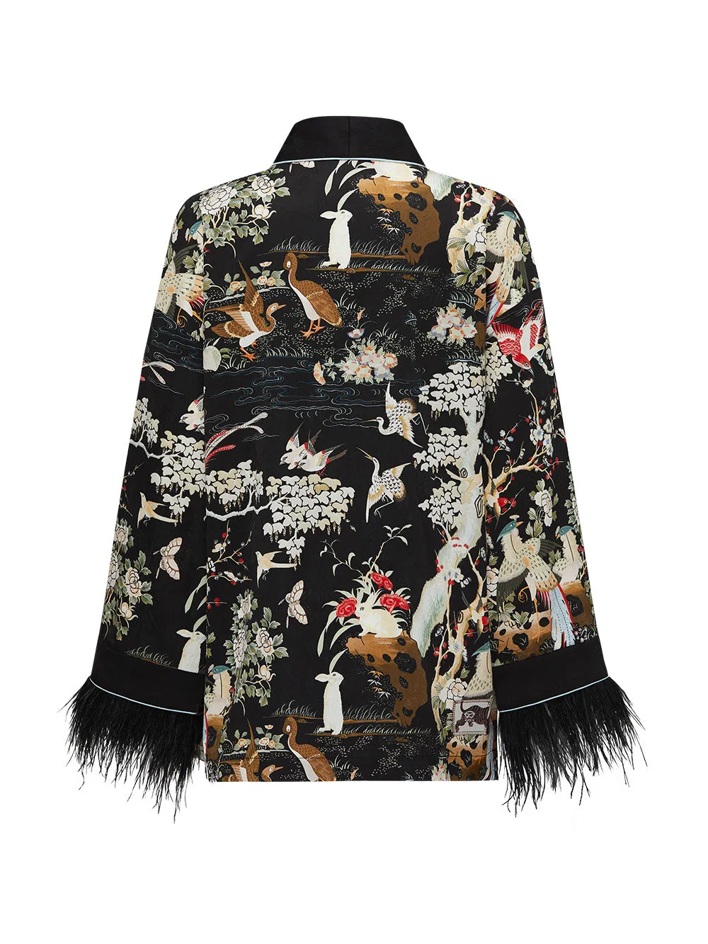 MUKZIN Chinese Style Suit Removable Ostrich Feather High-quality