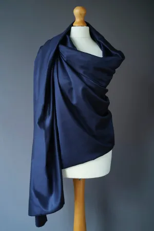 Mulberry Silk Wrap - Midnight Navy