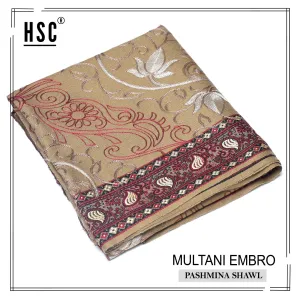 Multani Embro Pashmina Shawl For Ladies - MES7