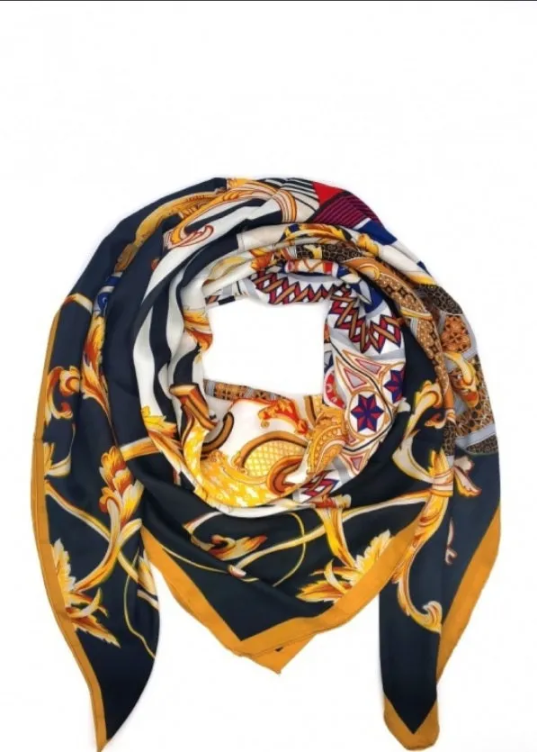 Multi print silk mix Square