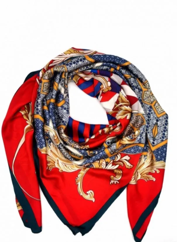 Multi print silk mix Square