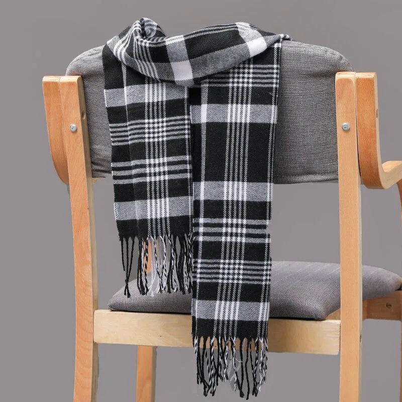 Multicolor Winter Fashion Scarves with Chic Tassel - Plaid Collection