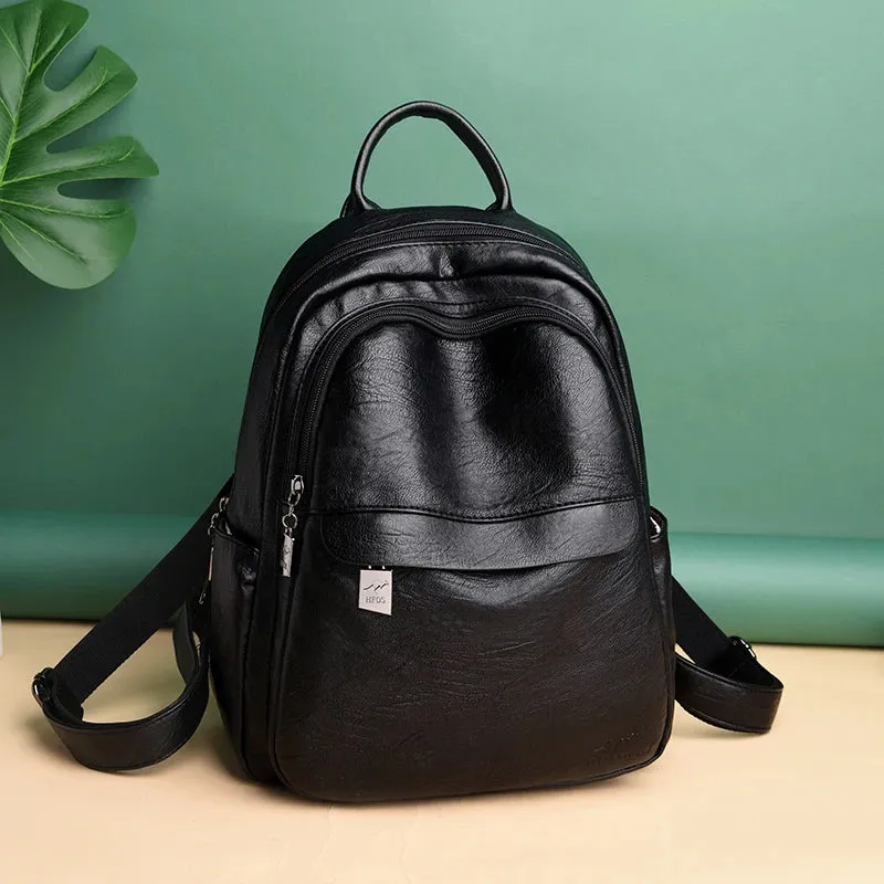 Multifunction Leather Backpack for Women