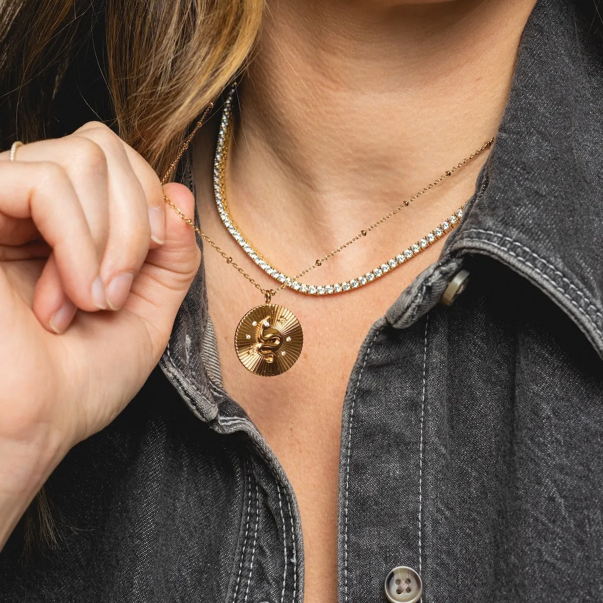 Mystic Serpent Coin Necklace