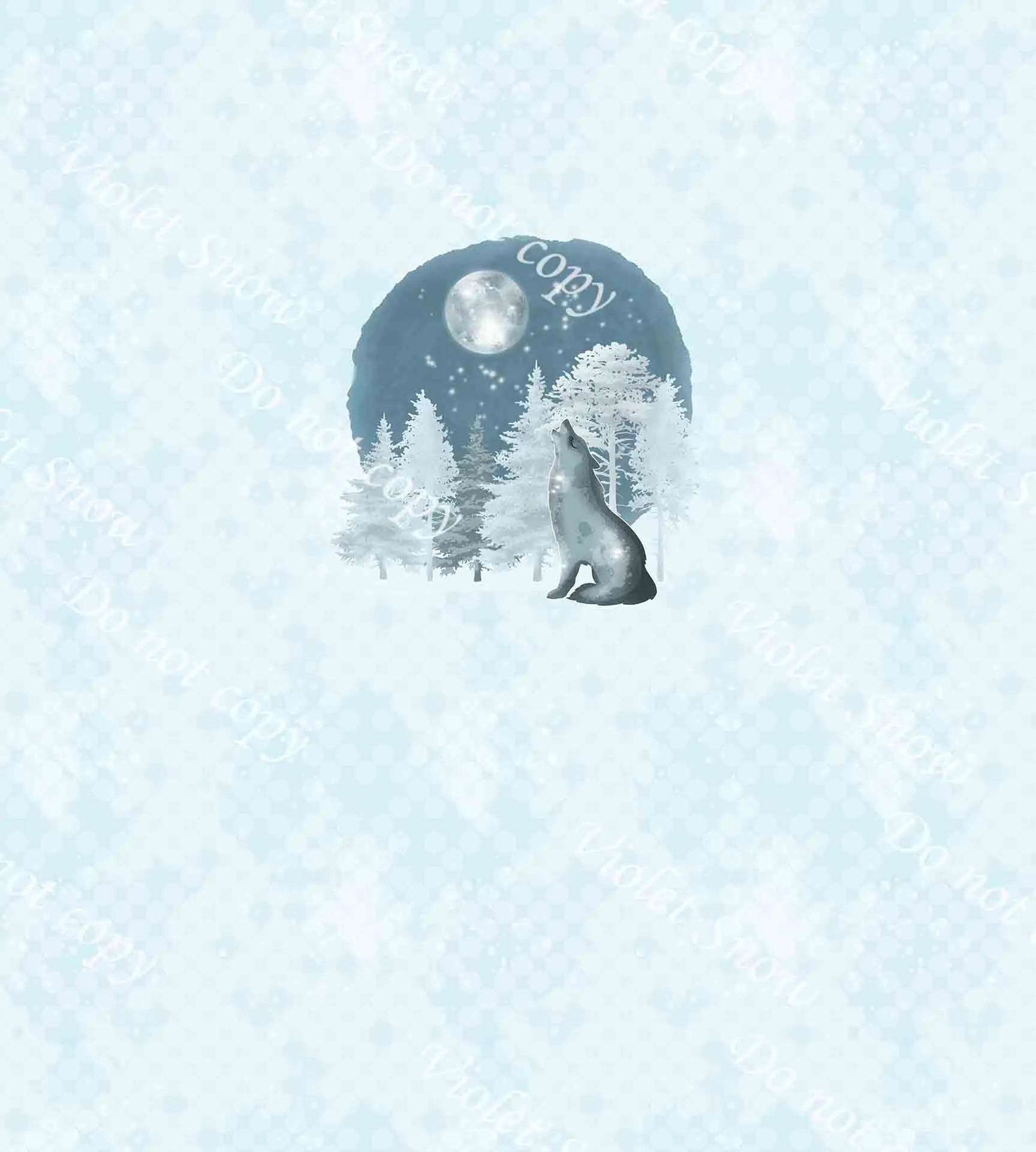 Mystical Winter Wolf Panel