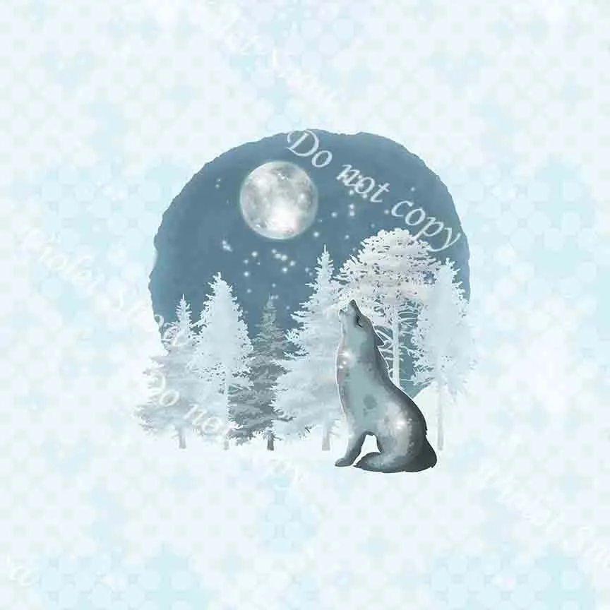 Mystical Winter Wolf Panel