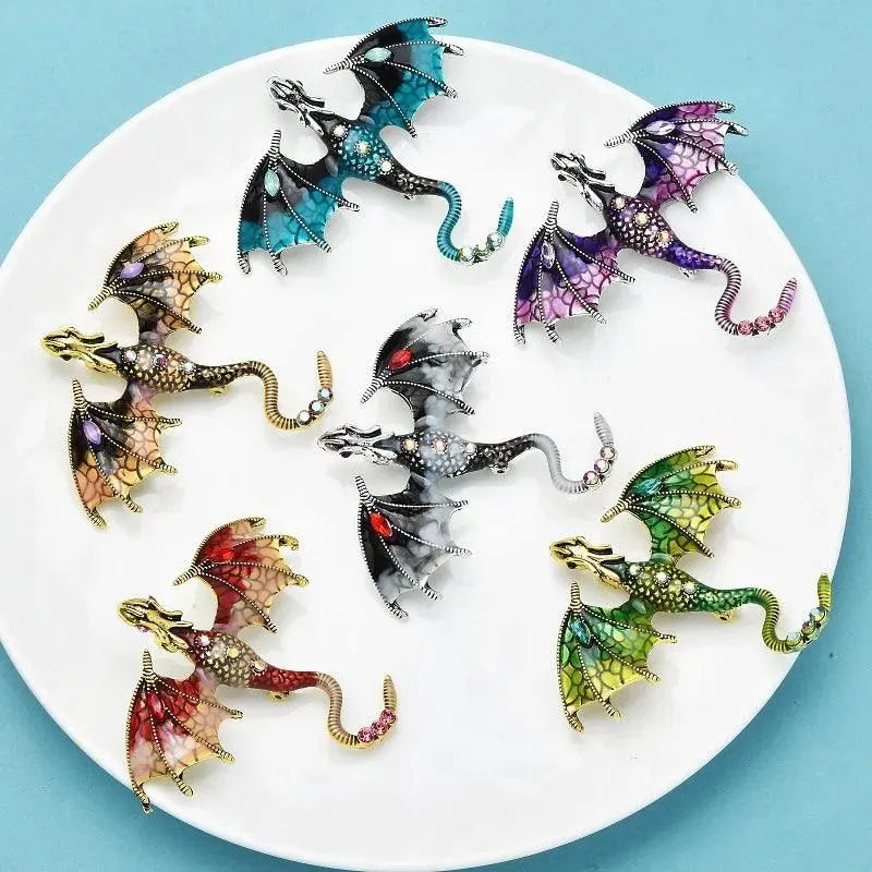 Mythical Dragon Brooch: Sparkling Elegance for Fashion Enthusiasts