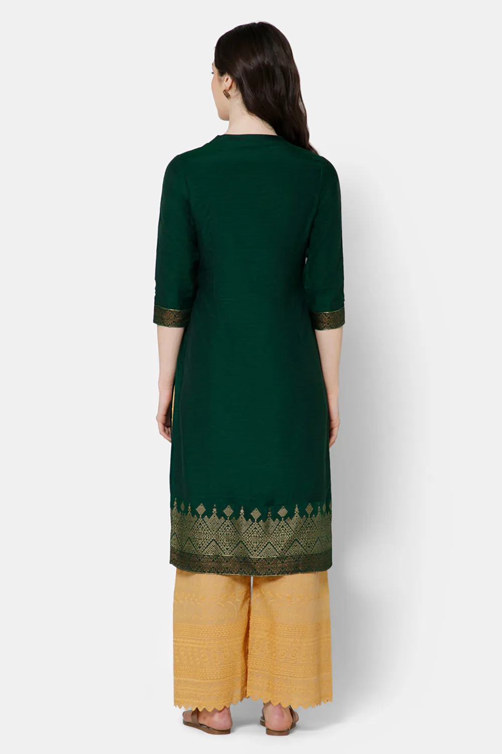 Mythri Women's Ethnic Wear Straight kurta - Green - KU53