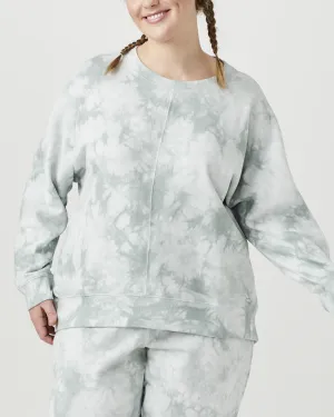 Naara Tie-Dye Pullover | Light Green / Light Grey