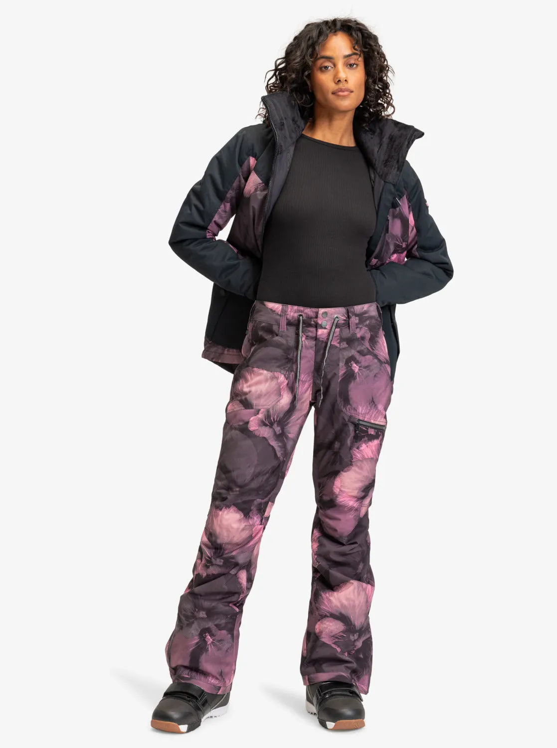 Nadia Technical Snow Pants - True Black Pansy Pansy