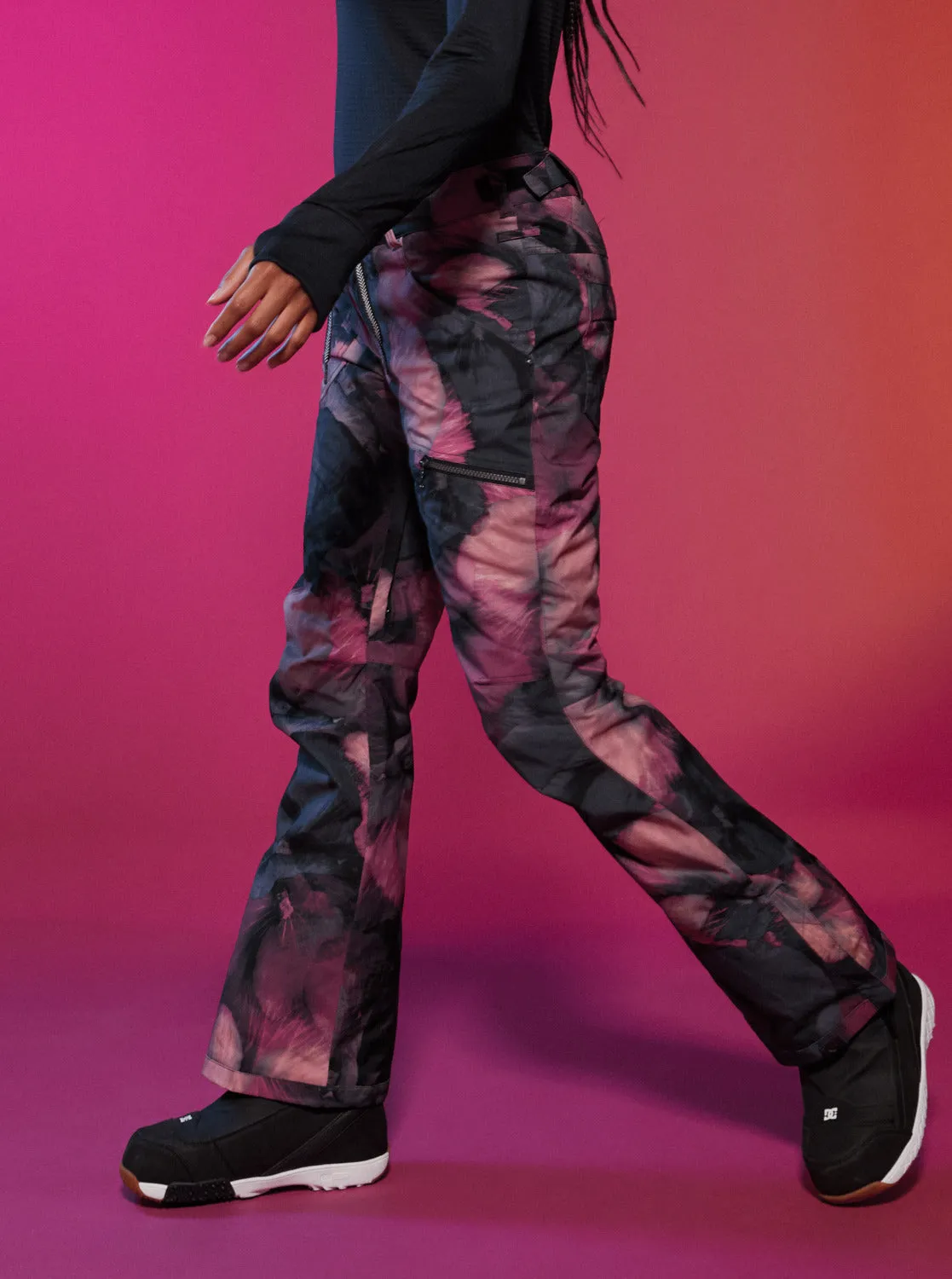 Nadia Technical Snow Pants - True Black Pansy Pansy