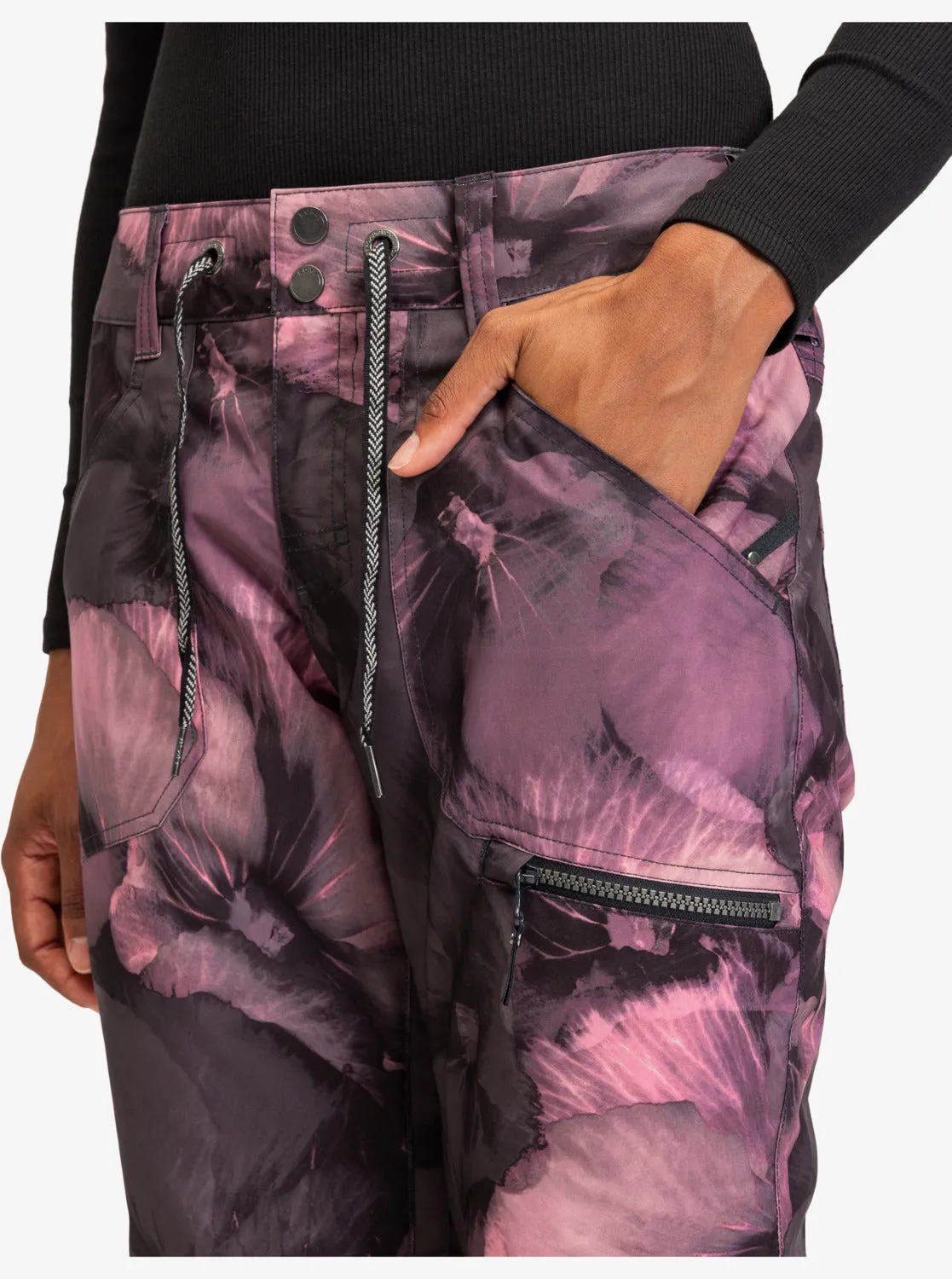 Nadia Technical Snow Pants - True Black Pansy Pansy