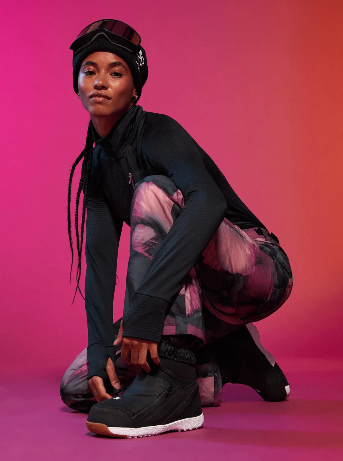 Nadia Technical Snow Pants - True Black Pansy Pansy