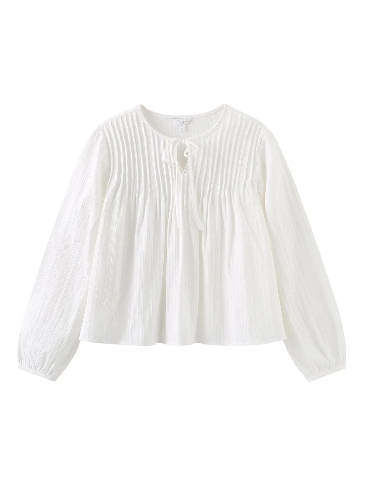 Nala Pintucked Tie Neck Blouse*