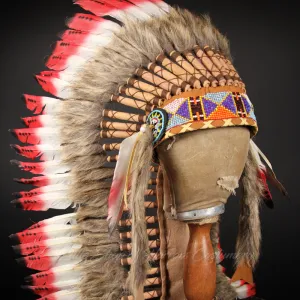 Native American Warbonnet: Long Red