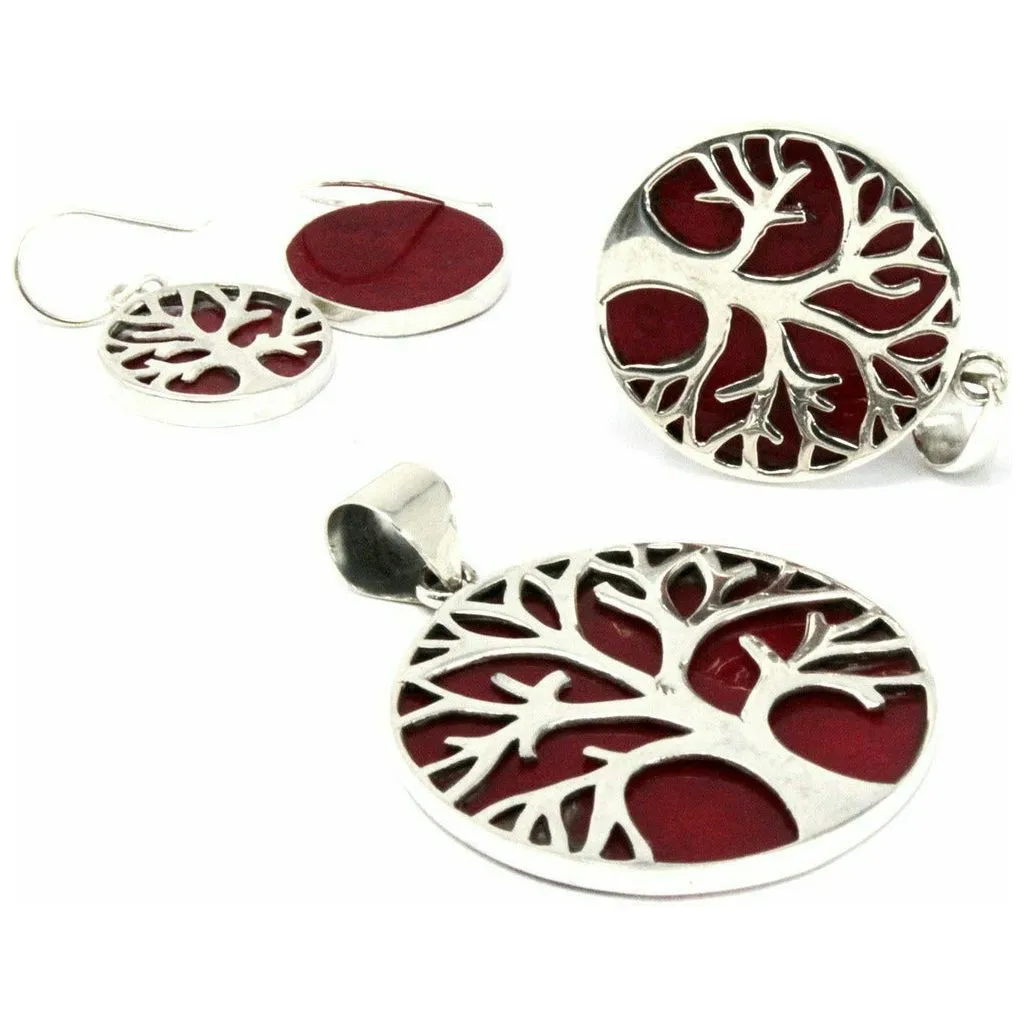 Natural Shell Jewellery - Tree of Life Silver Earrings & Pendants