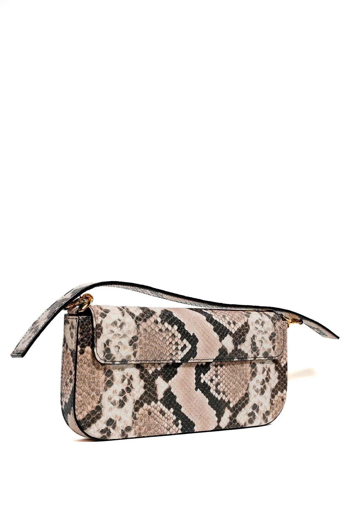 NATURAL SNAKE PRINT CLUTCH BAG