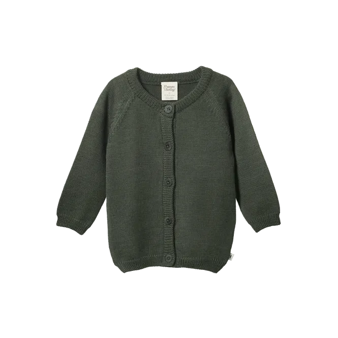 Nature Baby Merino Knit Cardigan Thyme