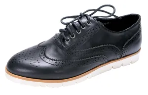 Nature Breeze Women's Lace-Up Wingtip Low Flatform Platform Oxford Shoe
