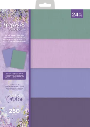 Nature's Garden Wisteria Collection Luxury Linen Card Pack - 8.5 x 11