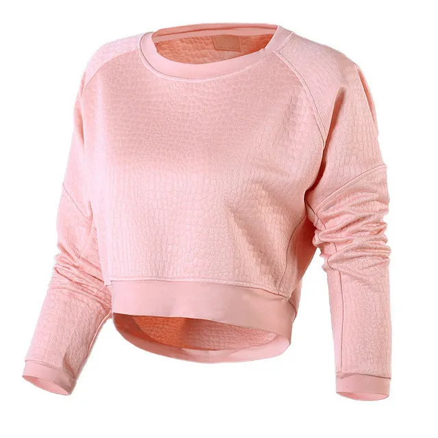 Navel Long Crop Top Workout Long Sleeve Shirt