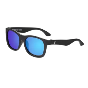 Navigator Polarized Sunglasses - Jet Black with Mirrored Lens
