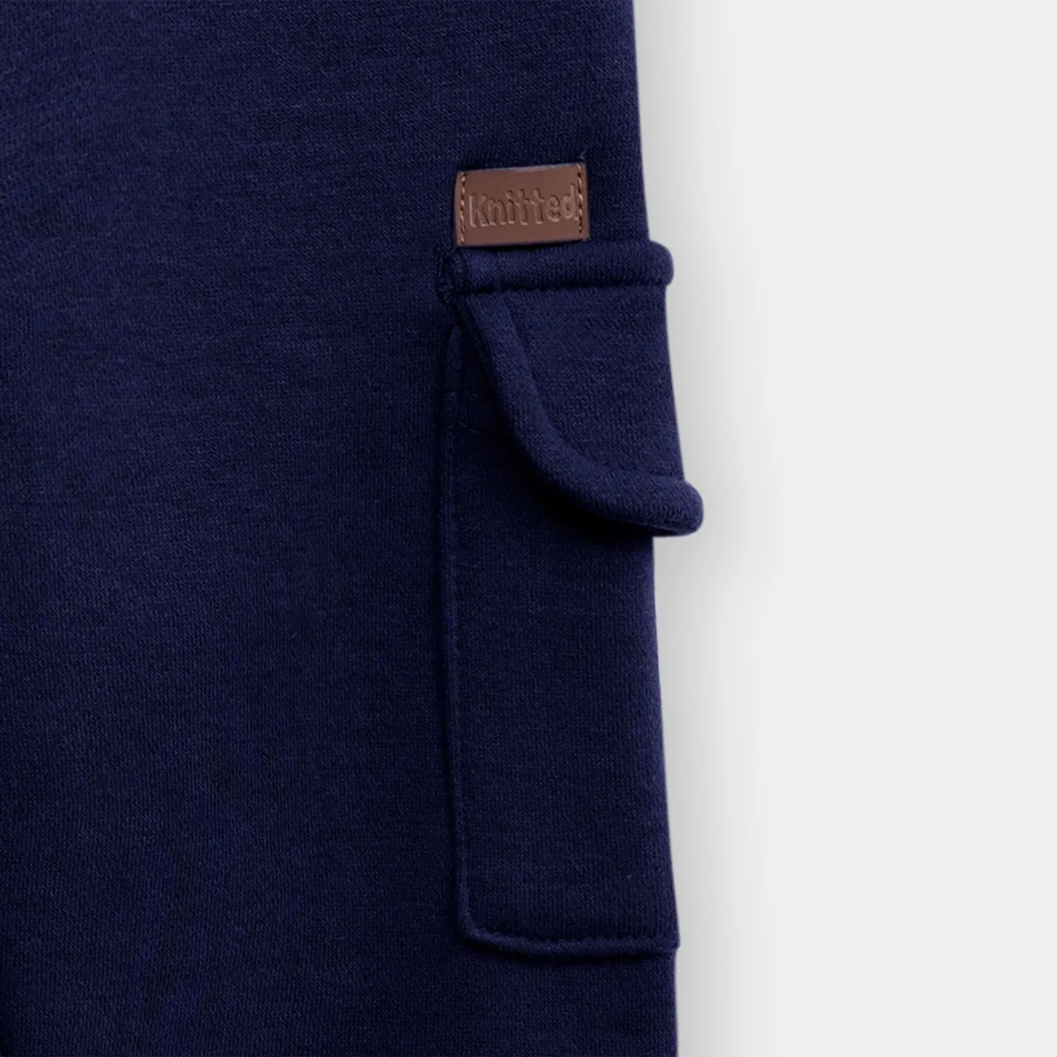 Navy blue 4 pocket trouser in fleece fot kids