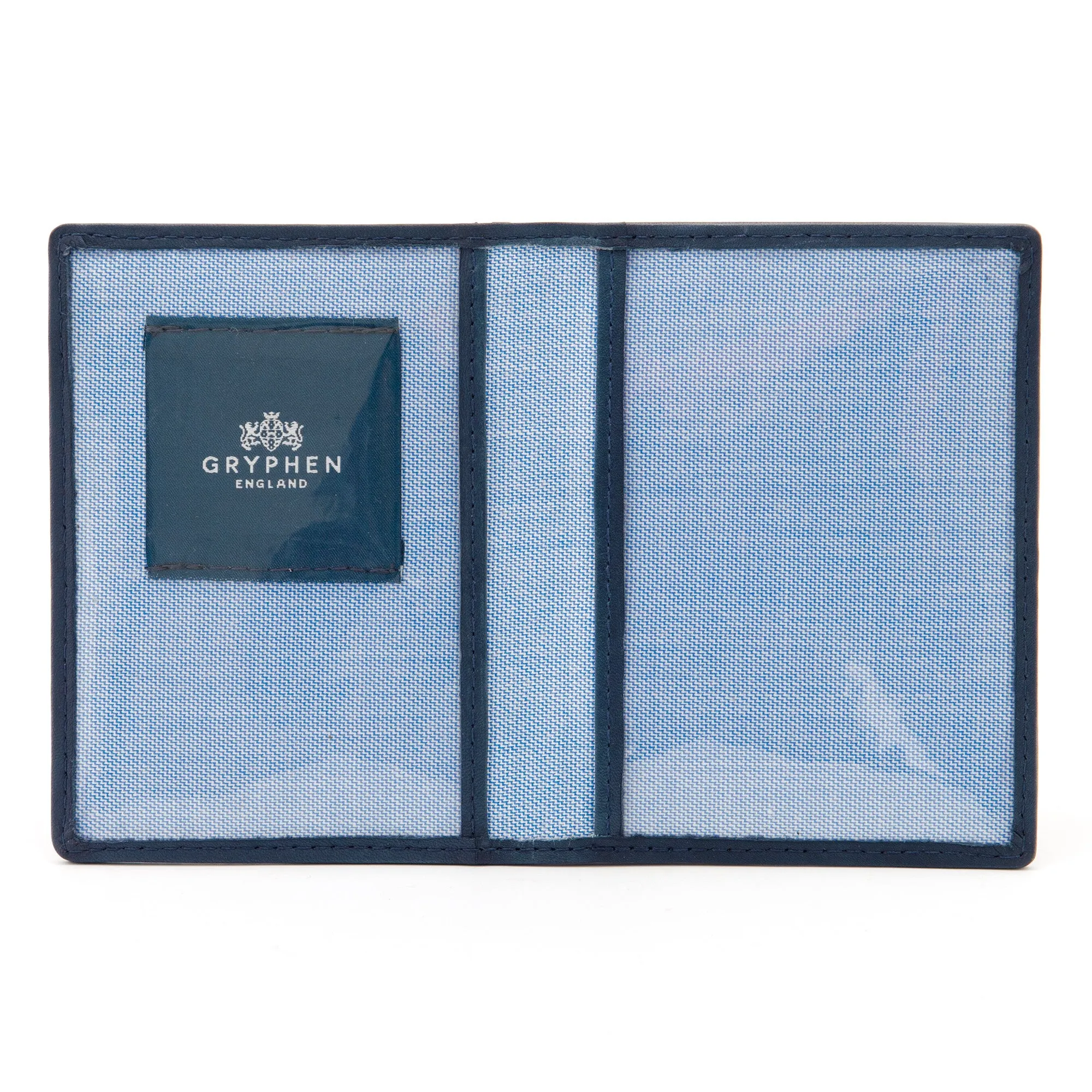 Navy Leather Oyster Card Holder by Gryphen