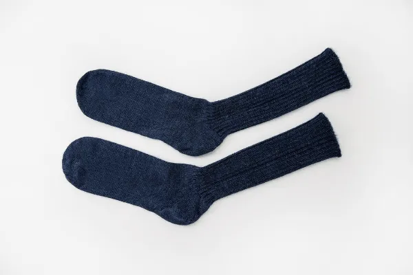 Navy Mohair   Grey Alpaca   Cream Bed Socks  - Made in Britain