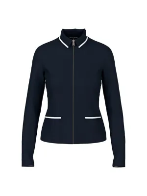 Navy Stretch Cotton Sport Trim Jacket