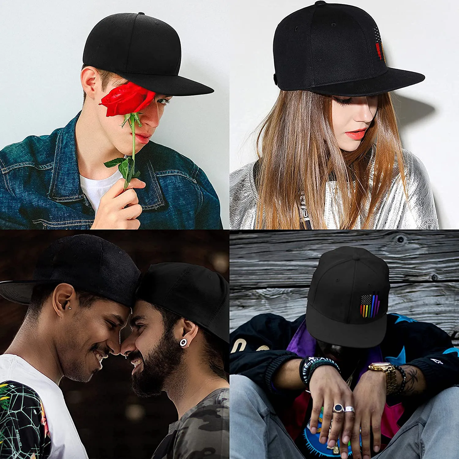 Negi Snapback Hat for Men Adjustable Baseball Cap Flat Bill