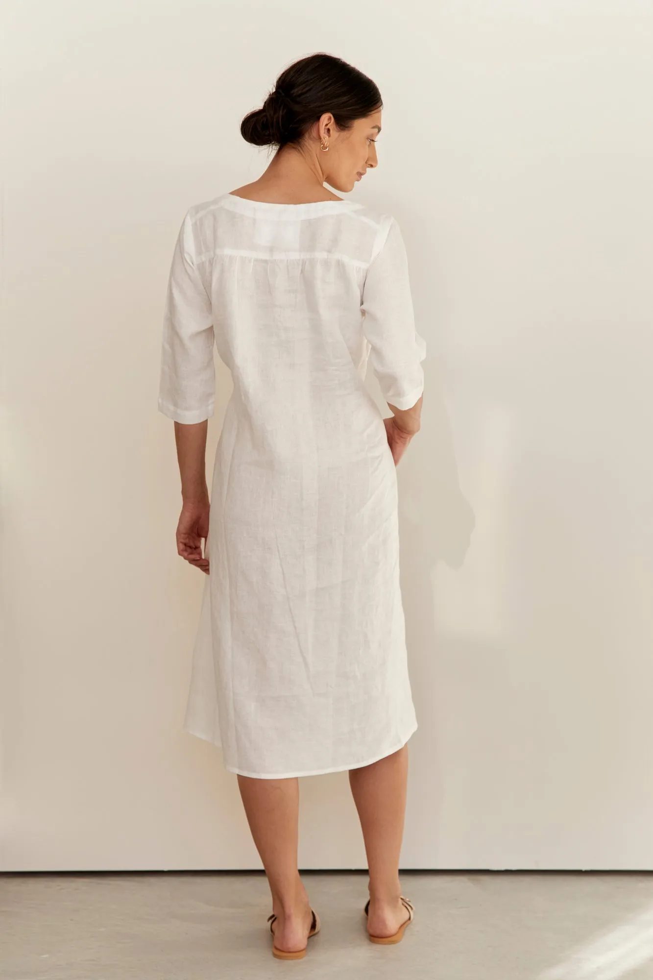 Nelle Linen Dress Warm White