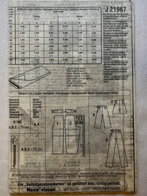Neue Mode STIL J21967 UNCUT Adult Pants and Short Sizes 10-20