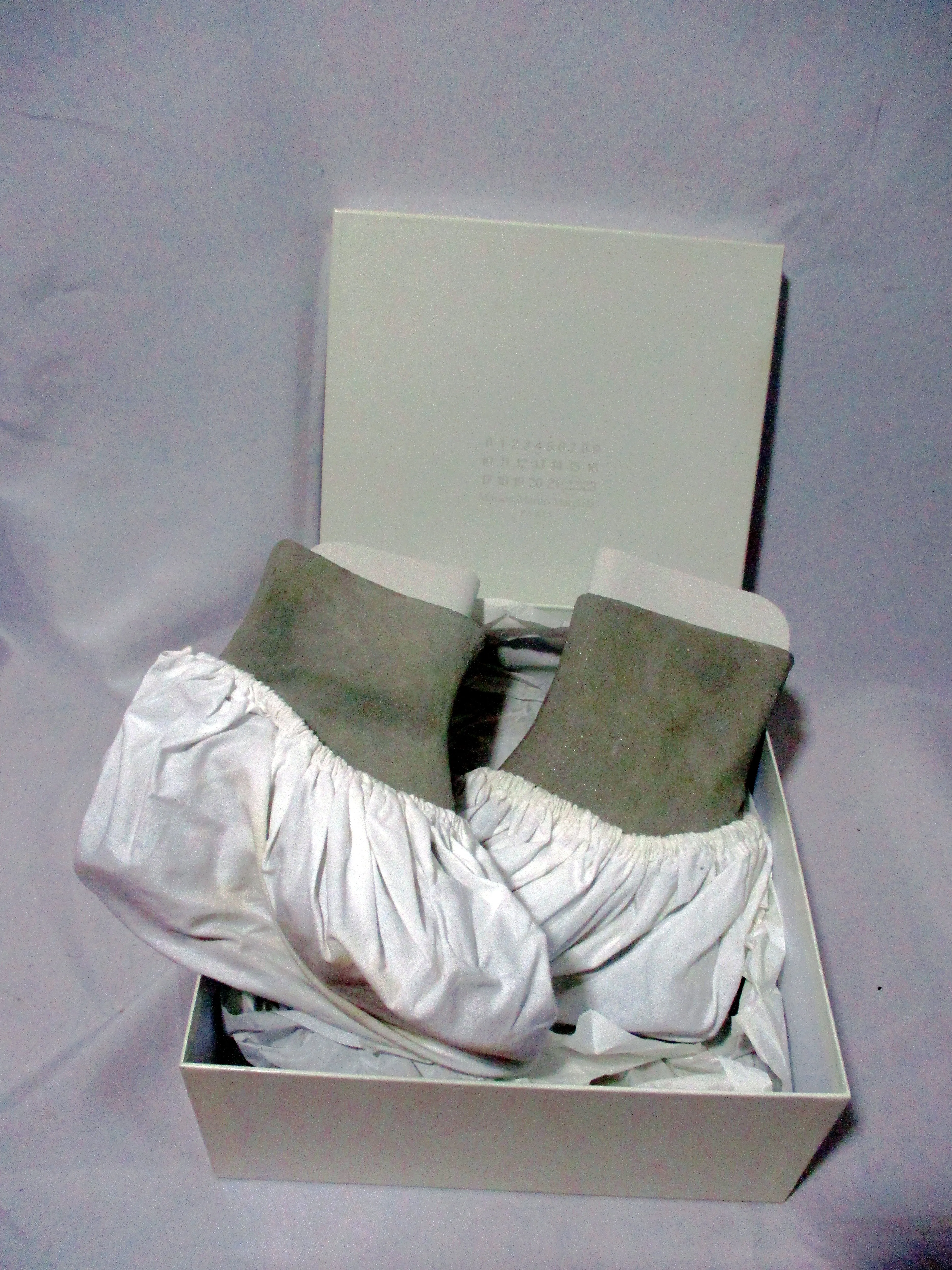 NEW MAISON MARTIN MARGIELA Split Toe TABI Bootie Boot 36 6 GRAY SILVER PARIS