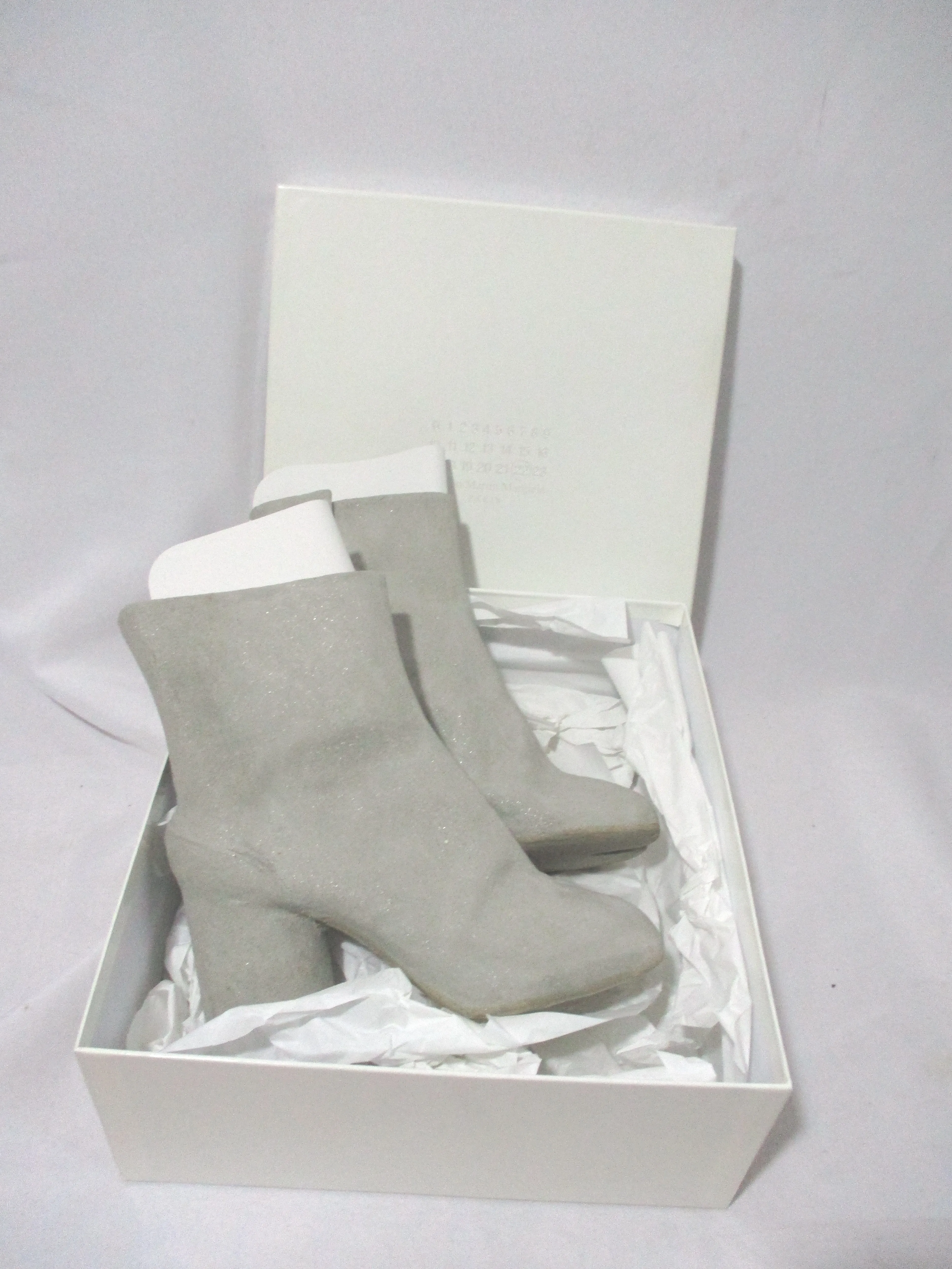 NEW MAISON MARTIN MARGIELA Split Toe TABI Bootie Boot 36 6 GRAY SILVER PARIS