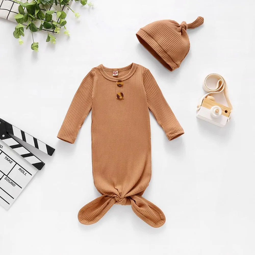 Newborn Pit Strip Long-sleeved Sleeping Bag With Hat Two-piece Spring And Autumn Baby Sleeping Bag Wholesale
