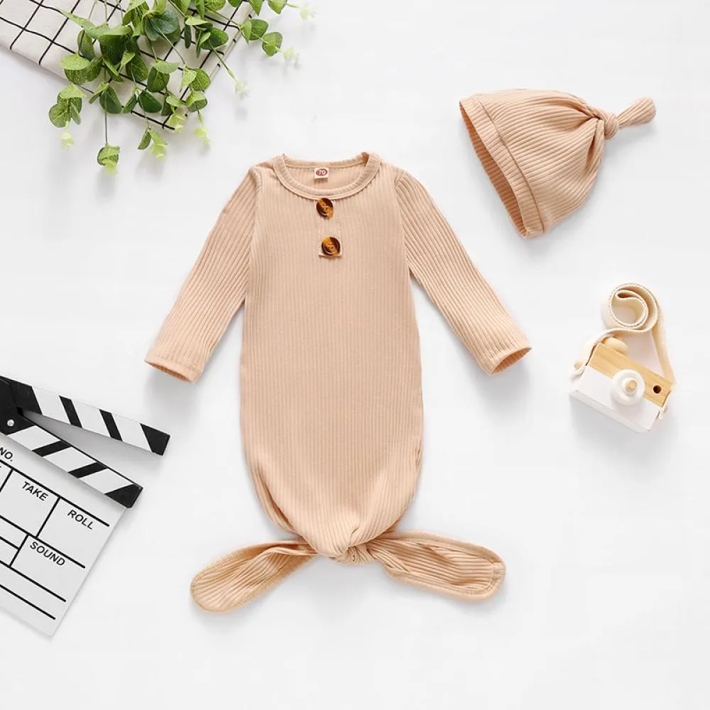 Newborn Pit Strip Long-sleeved Sleeping Bag With Hat Two-piece Spring And Autumn Baby Sleeping Bag Wholesale