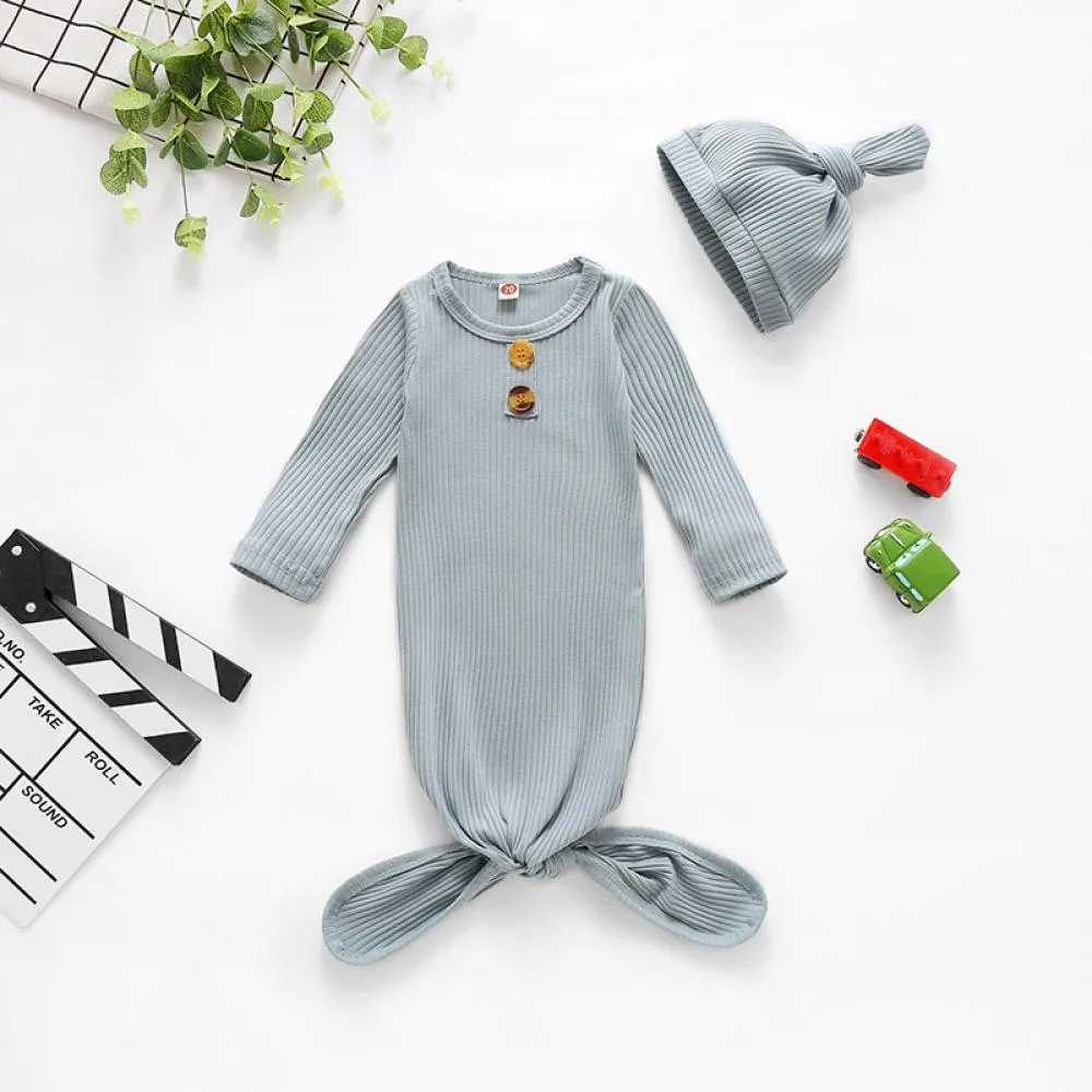 Newborn Pit Strip Long-sleeved Sleeping Bag With Hat Two-piece Spring And Autumn Baby Sleeping Bag Wholesale