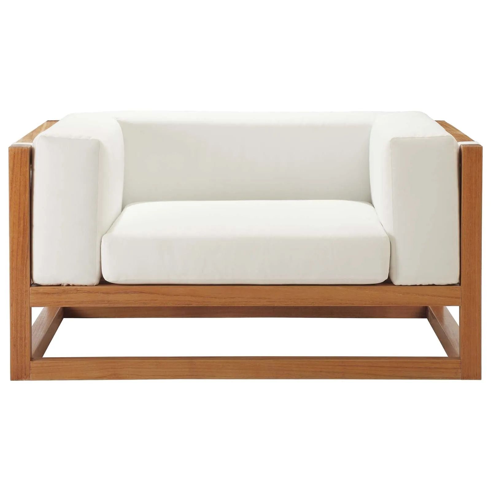 Newbury Accent Lounge Outdoor Patio Premium Grade A Teak Wood Armchair Natural White
