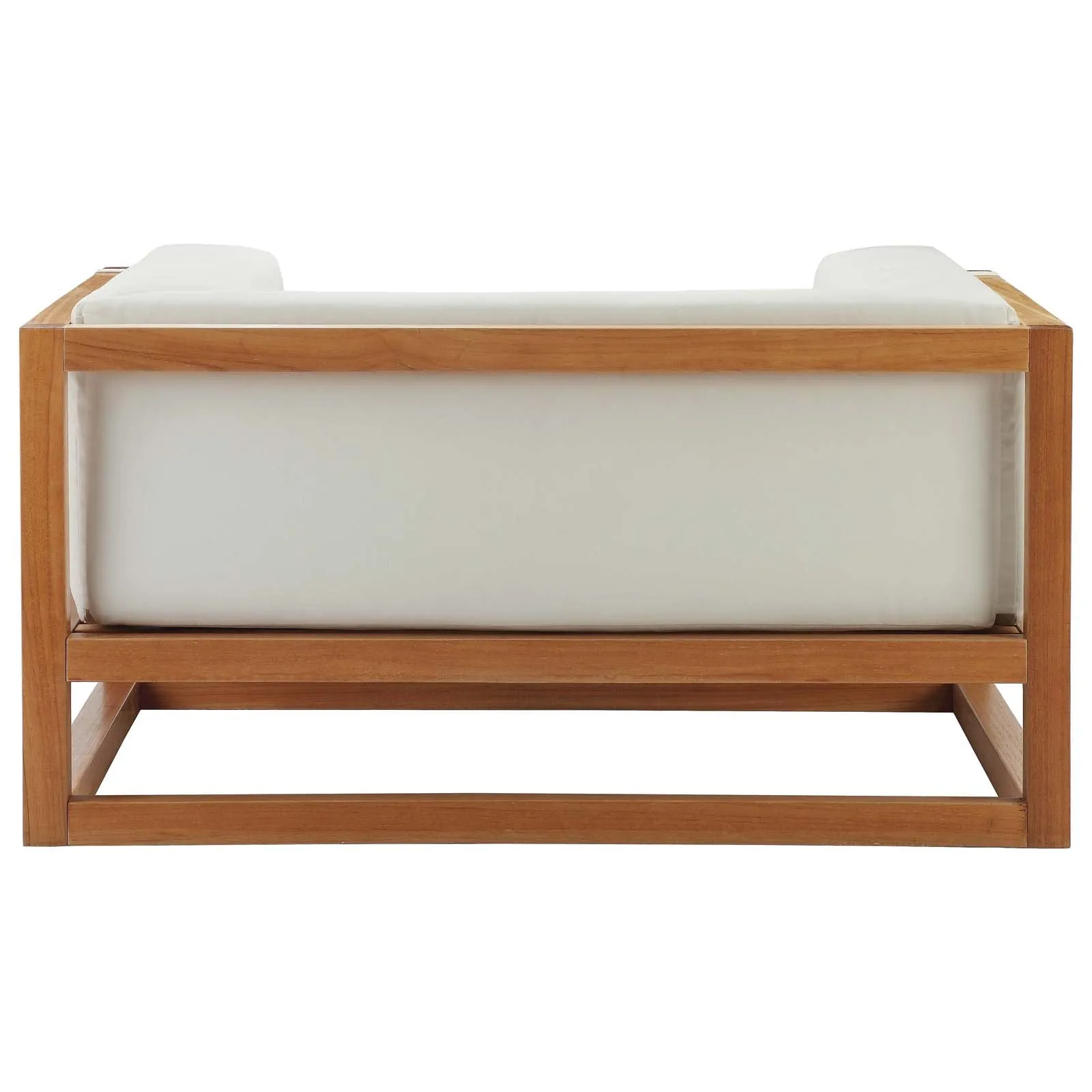 Newbury Accent Lounge Outdoor Patio Premium Grade A Teak Wood Armchair Natural White