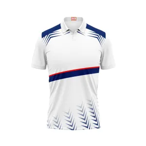 Next Print Customized Polo Neck White Jersey - Design 1