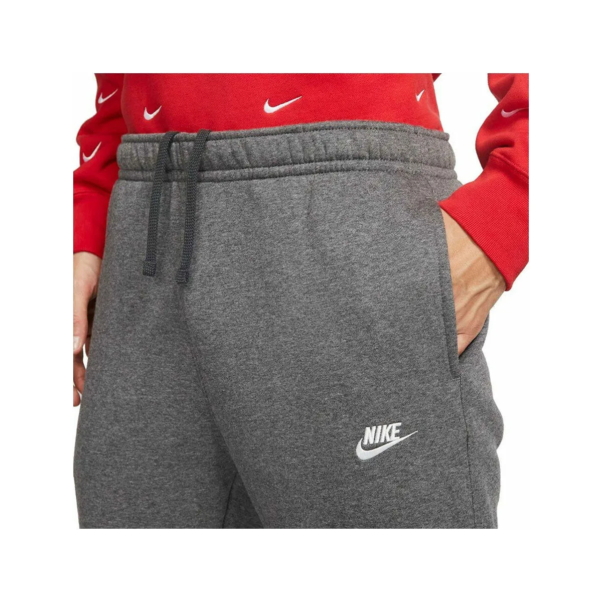 NikeMen's Sportswear Club Fleece Open-Hemmed Pants - Charcoal Heather