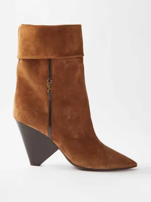 Niki 85 cone-heel suede boots