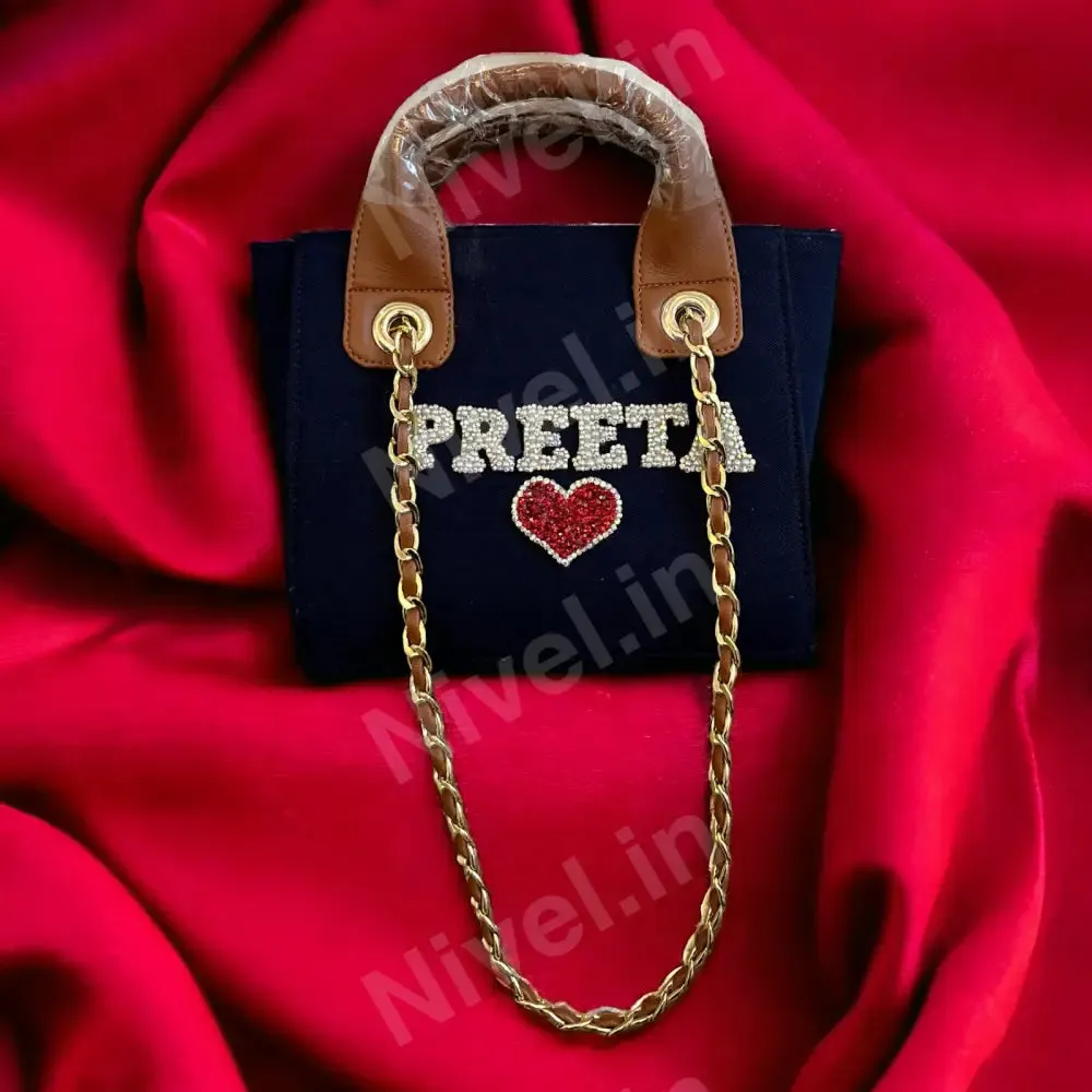 Nivel Navy Blue Mini Tote Customized Scarlet Tote Bag For Women