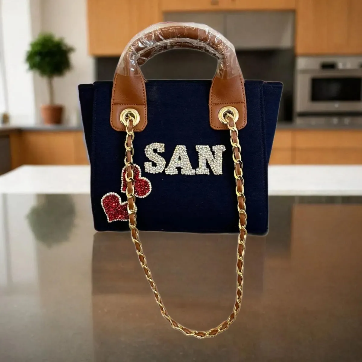 Nivel Navy Blue Mini Tote Customized Scarlet Tote Bag For Women