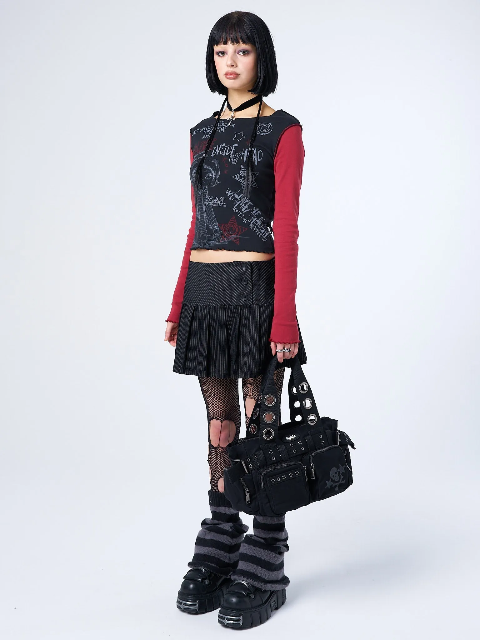 No Silence Red & Black Graphic Top